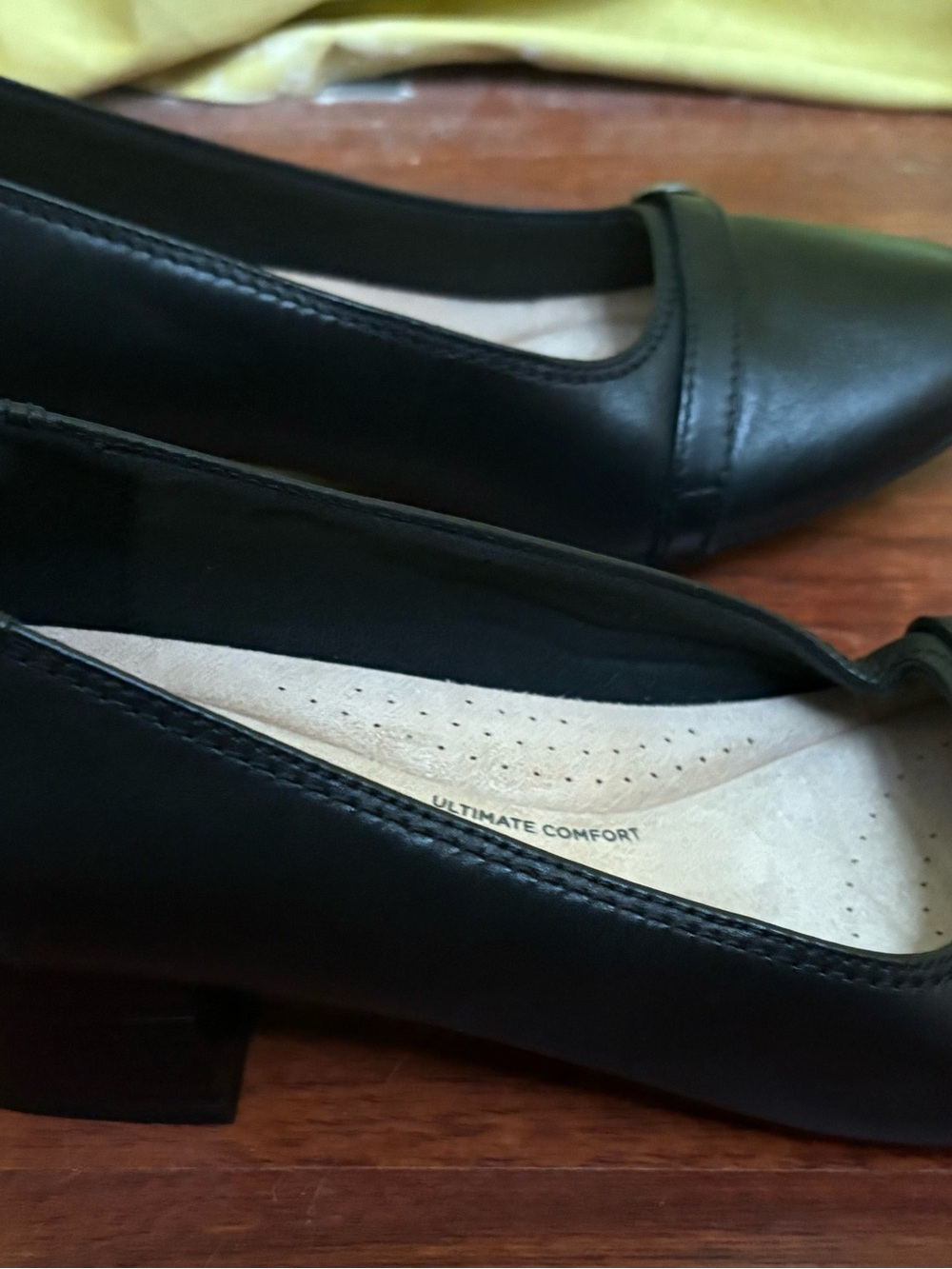 Clarks Black Women's Low Block Heel Loafers